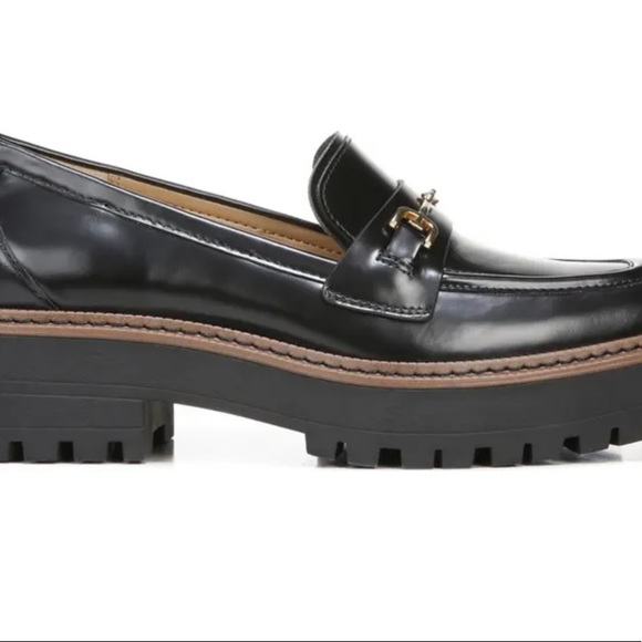 Sam Edelman Black Loafers with Gold Accent - Picture 3 of 11